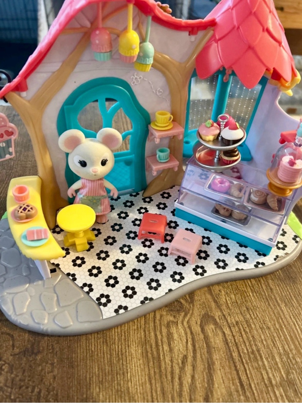 Pink and Teal Toy Bakery Playset with Accessories